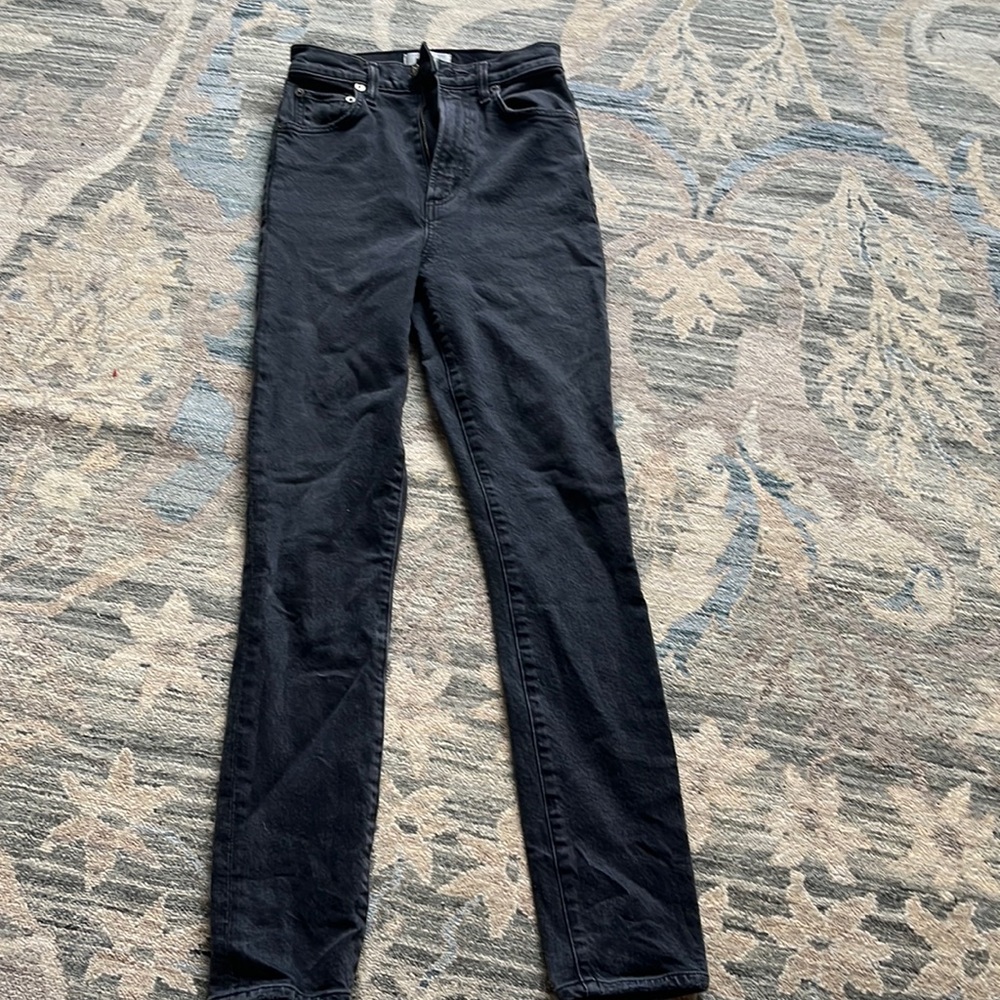 Agolde black high rise skinny jeans